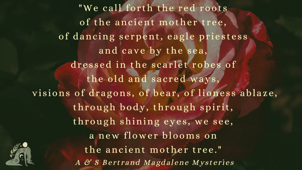 We call forth the red roots of the ancient mother tree of dancing serpent eagle priestess and cave by the sea dressed in the scarlet robes of the old and sacred ways visions of dragons of bea 2